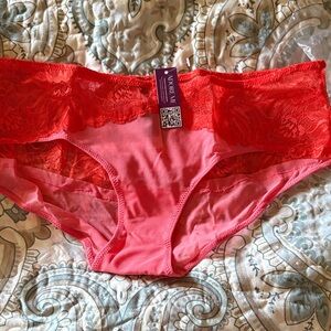 6️⃣0️⃣7️⃣ Adore Me Red and Pink Lace Panties